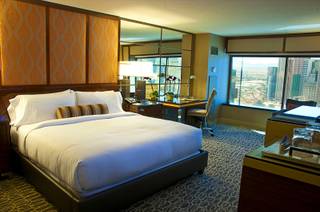 A look at one of MGM Grand's newly renovated rooms, Thursday March 22, 2012.